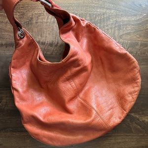 Alberta DI Canio Womens Hobo Leather Shoulder Bag Single Strap Lined Brown